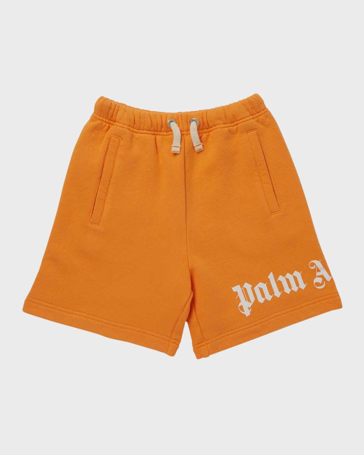 Palm Angels Logo-print Drawstring Shorts In Orange White