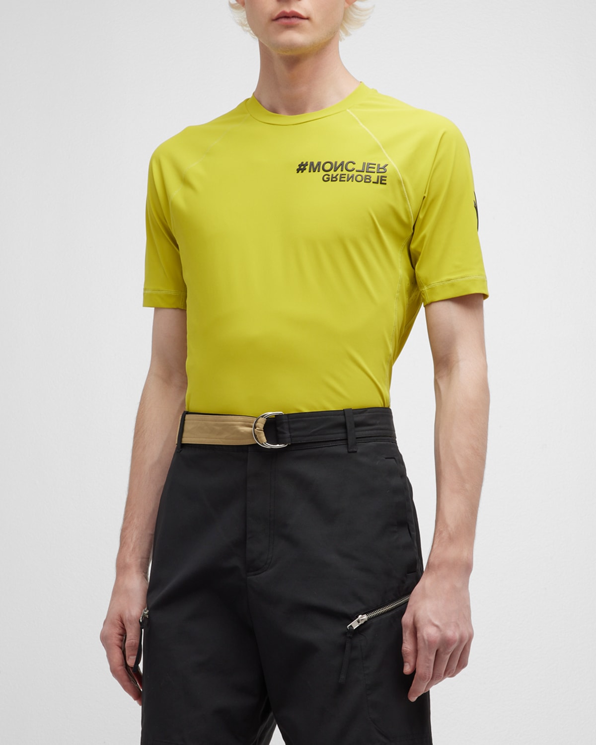 Moncler Day-namic Logo Stretch-jersey T-shirt In Green