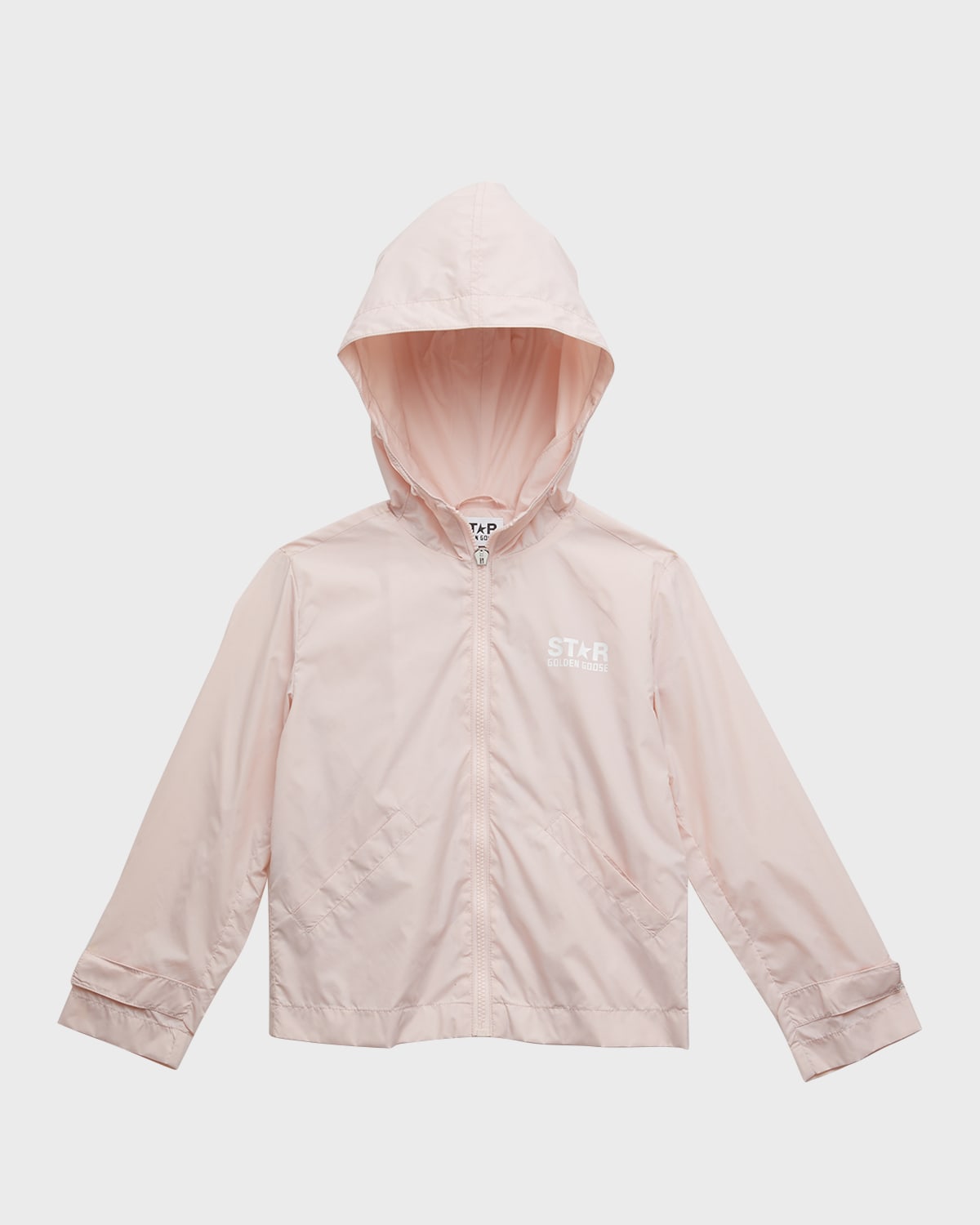 Golden Goose Kids' 星星印花拉链夹克 In Pink White