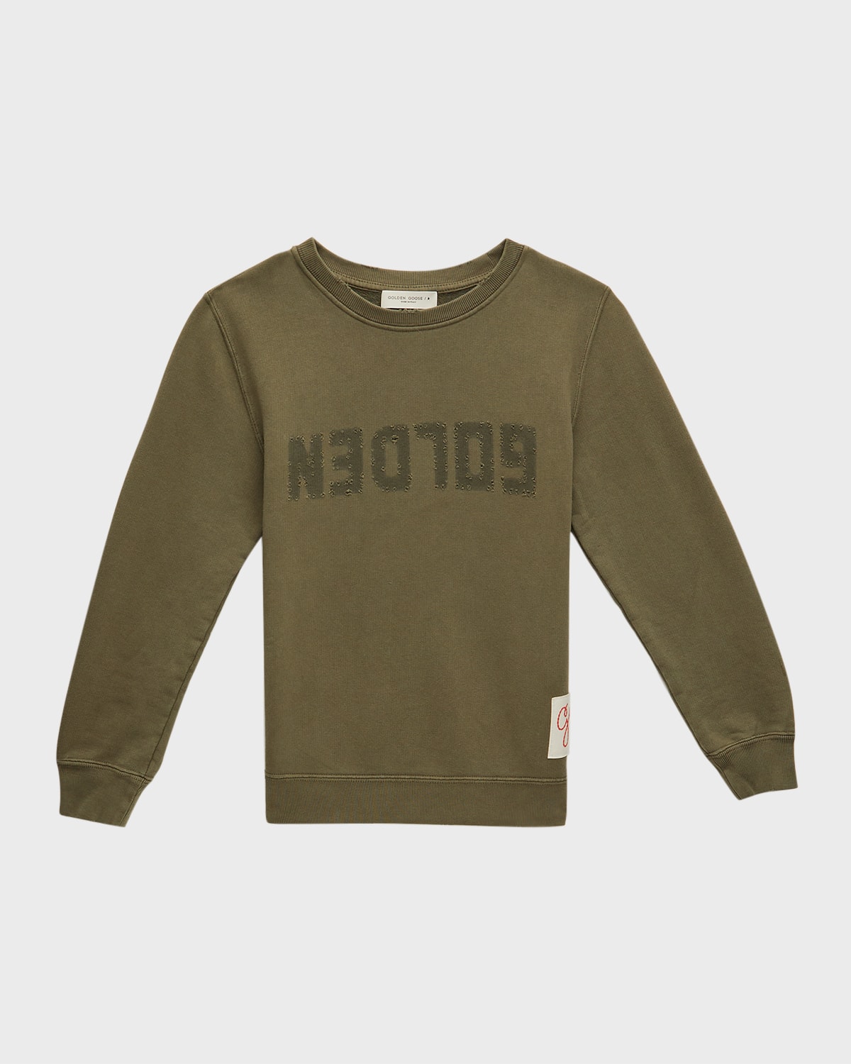 Boy's Distressed Logo-Print Sweatshirt, Size 4-10