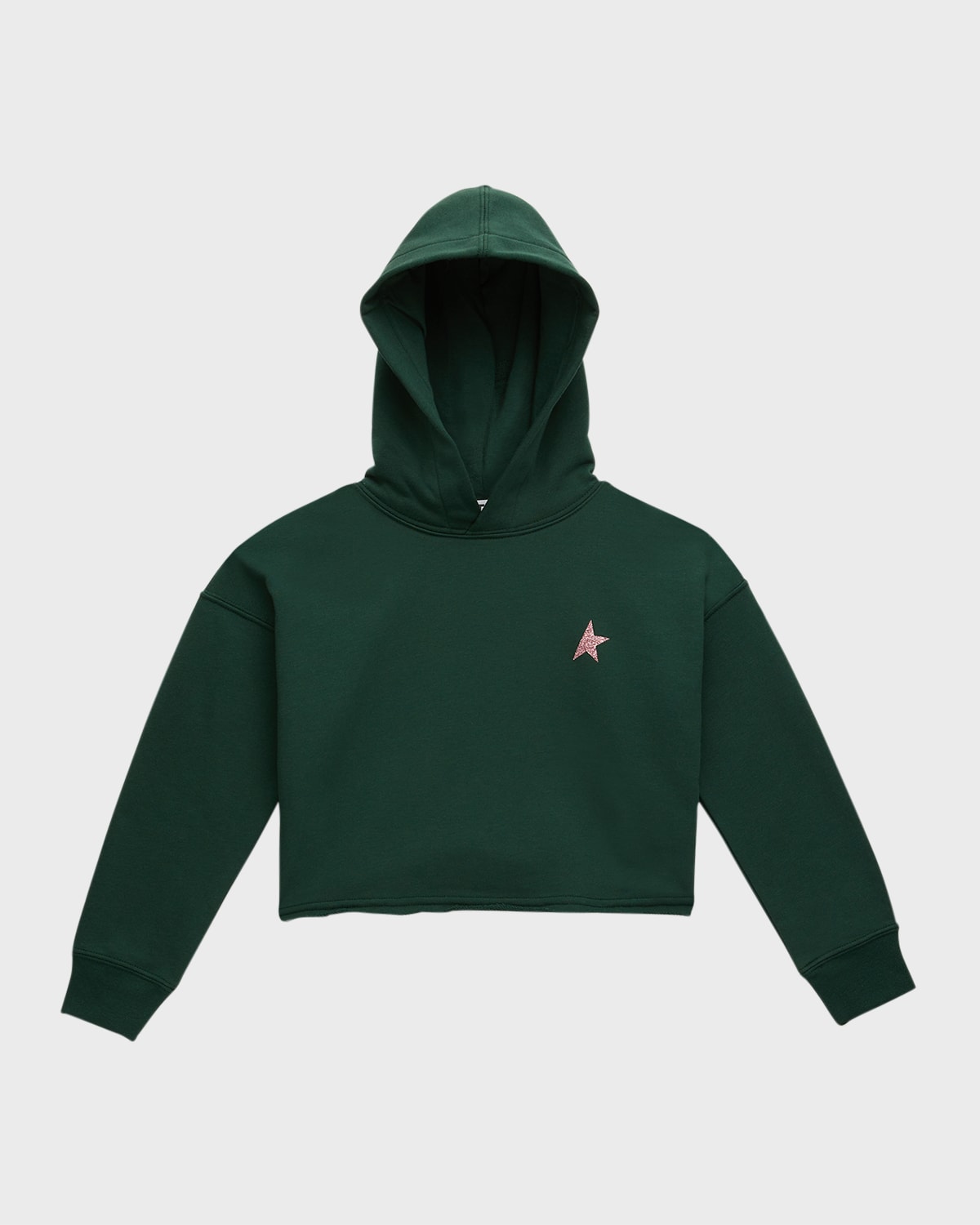 Girl's Glitter Star Cropped Hoodie, Size 4-10