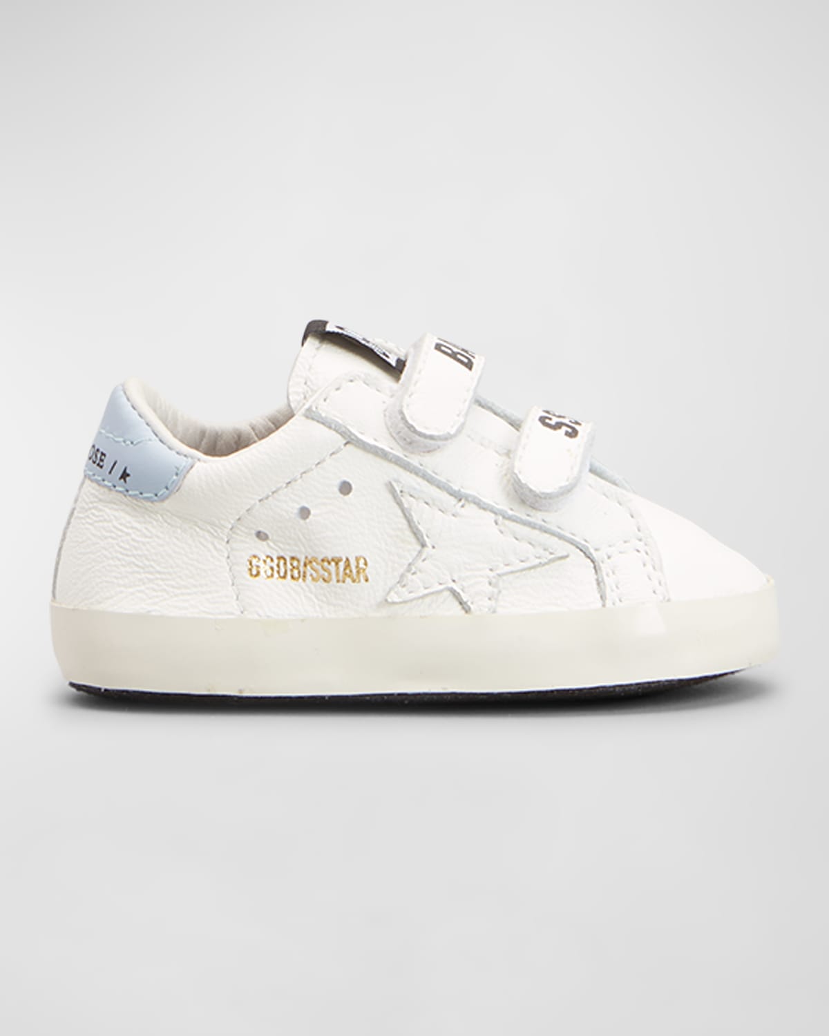 Shop Golden Goose Girl's Old School Leather Grip-strap Sneakers, Baby In Whitebaby Pink