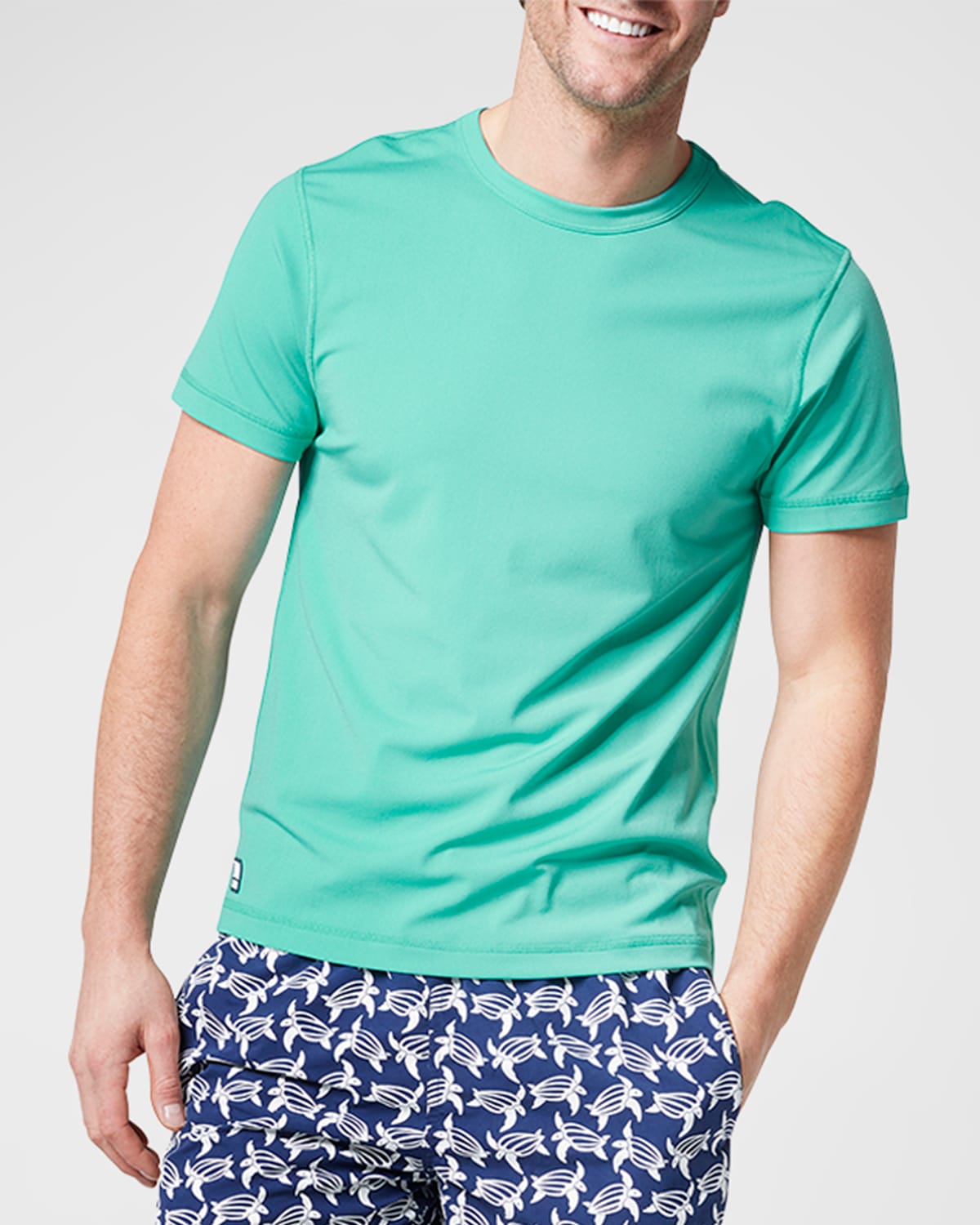 Tom & Teddy Short Sleeve Rash Guard In Spearmint Green