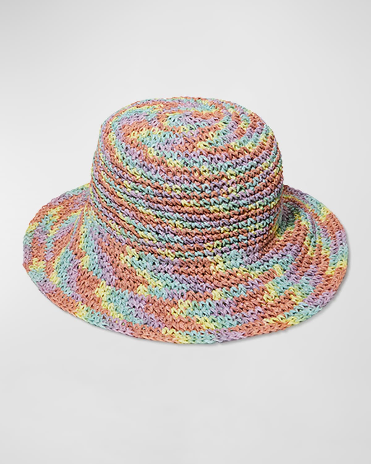 Rainbow Raffia Bucket Hat