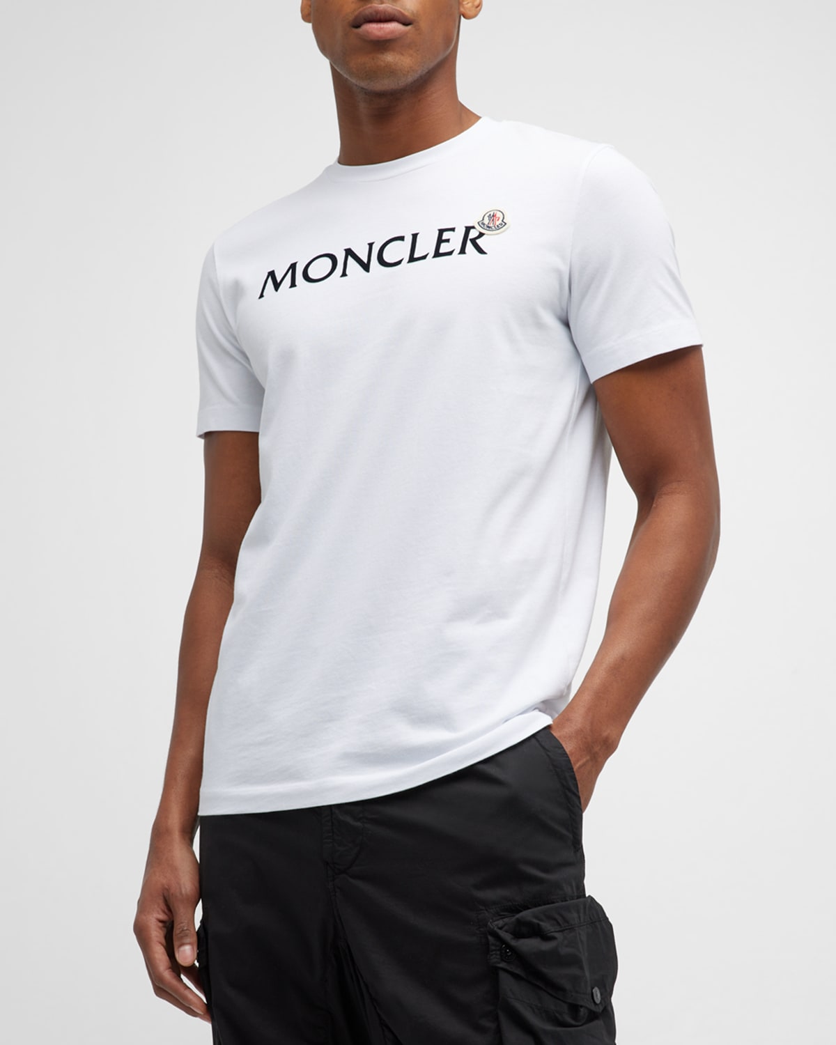 Shop Moncler Men's Logo T-shirt With Patch In White