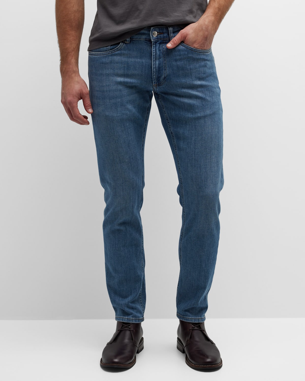 Peter Millar Men's Stretch Denim 5-pocket Jeans In Dark Indigo