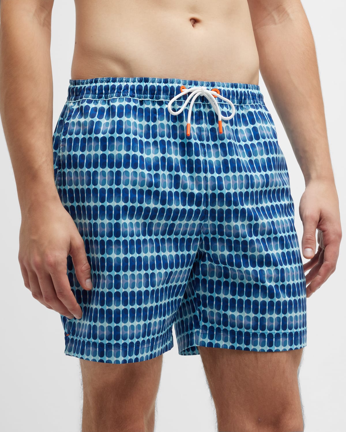 Swims Tile Print Swim Trunks In Saphire