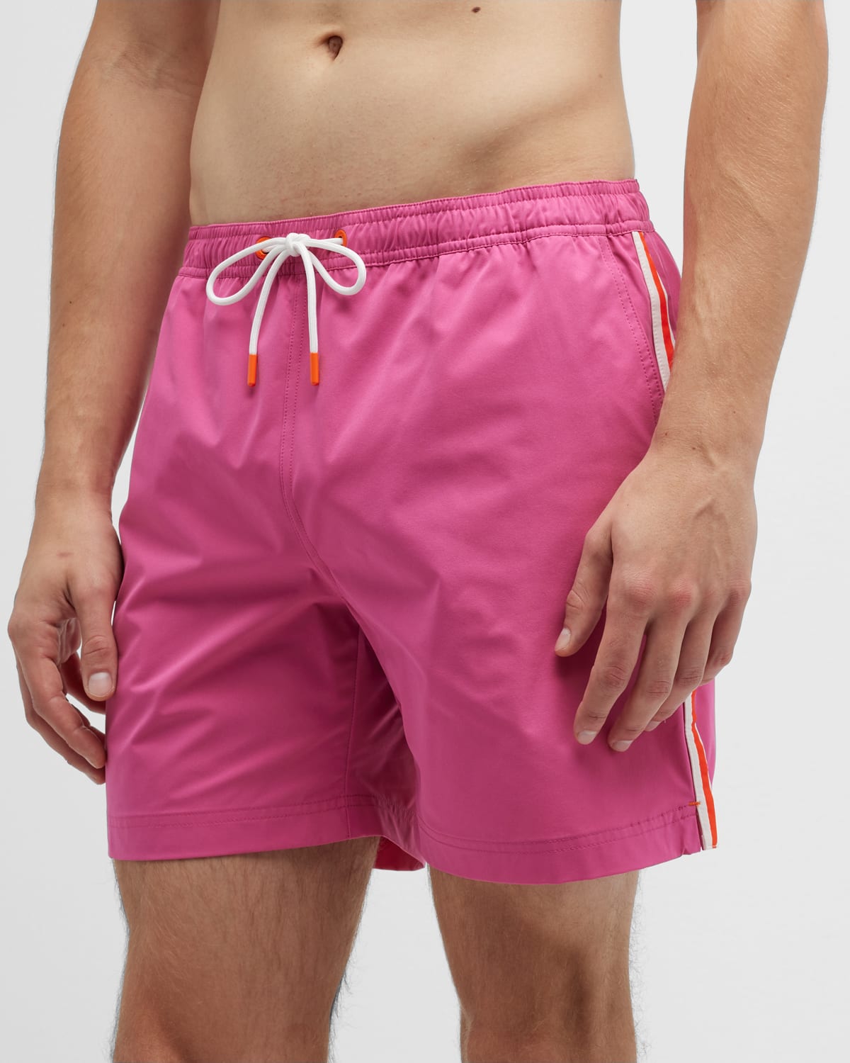 Shop Swims Men's Amalfi Side-stripe Swim Shorts In Raspberry