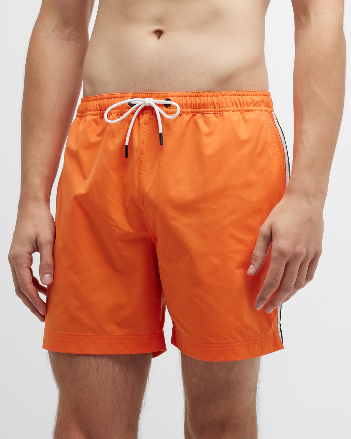 Shop Swims Men's Amalfi Side-stripe Swim Shorts In  Orange
