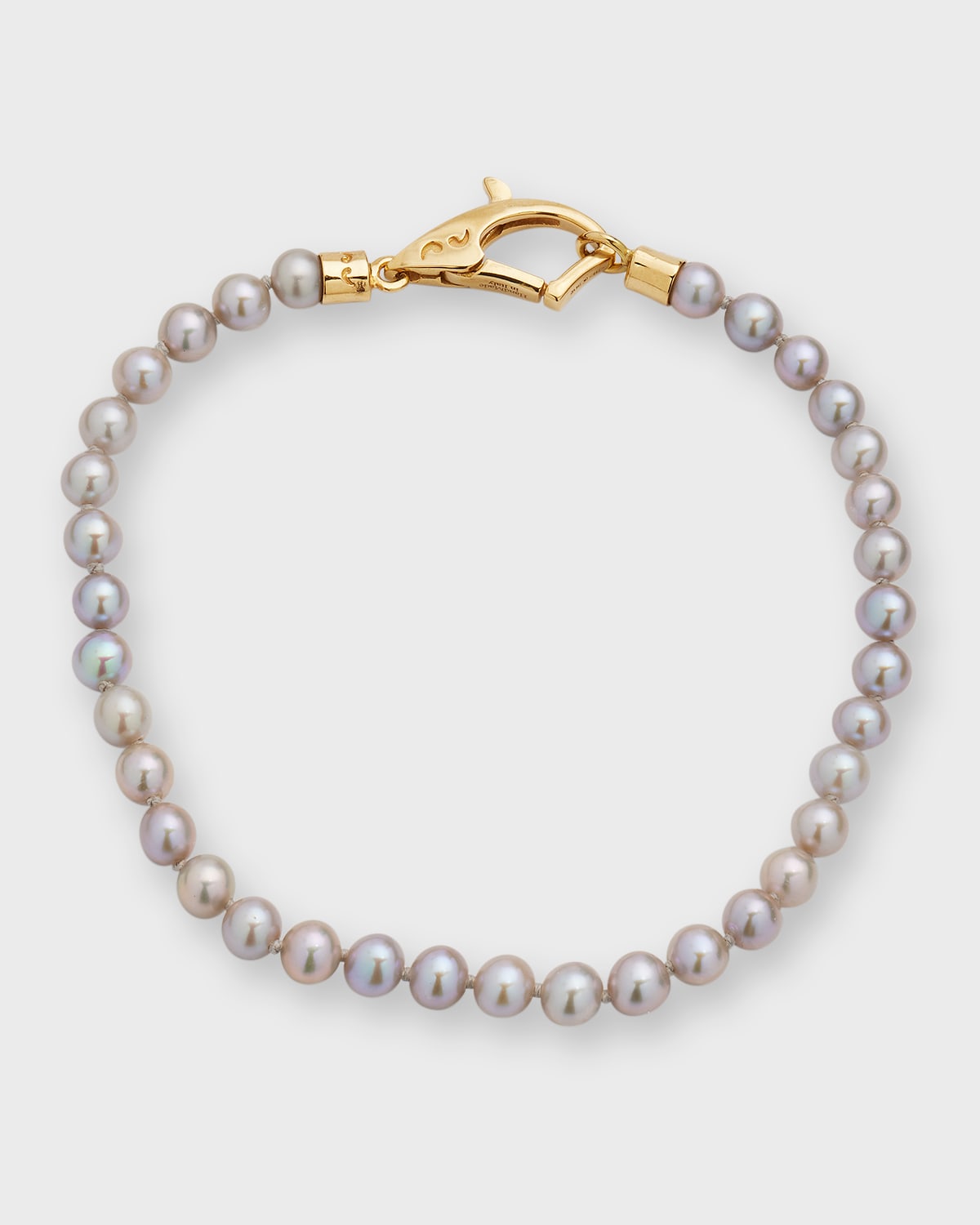 Marco Dal Maso 18k Gold Grey Pearl Beaded Bracelet