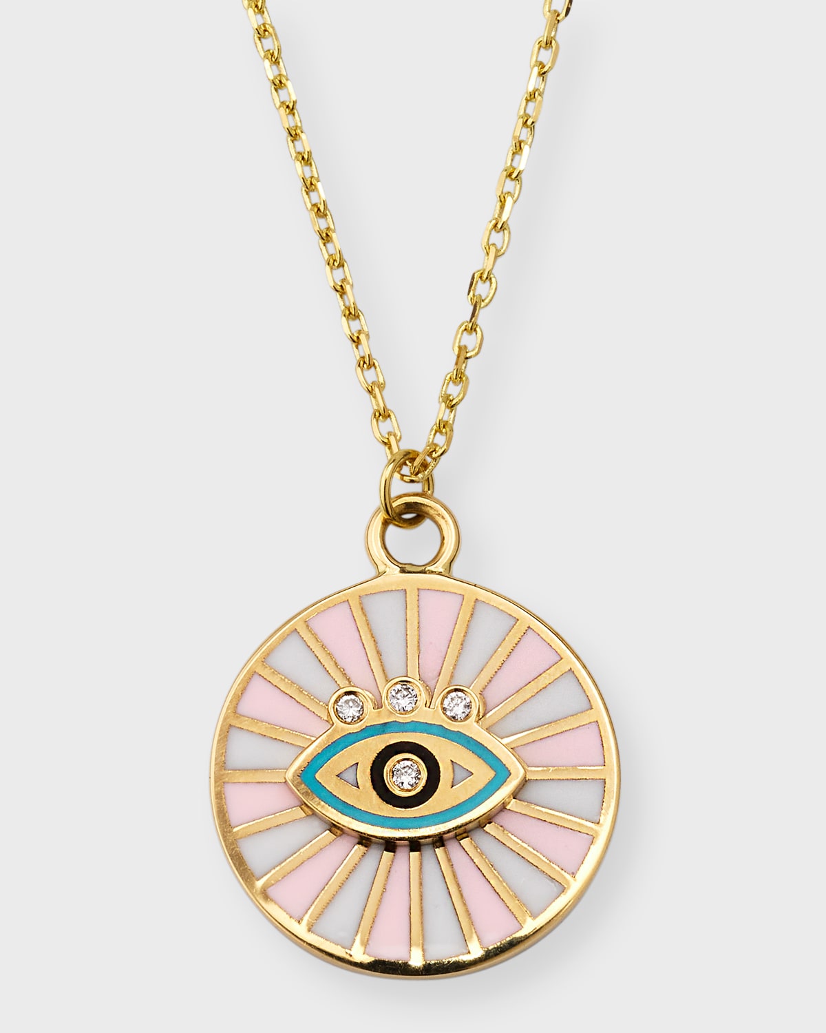 L'atelier Nawbar 18k Yellow Gold Diamond Spiral Eye Pendant Necklace