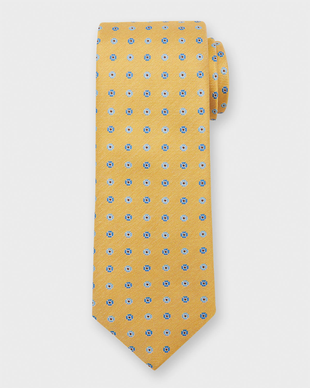 Canali Men's Micro-medallion Silk Tie In Yellow