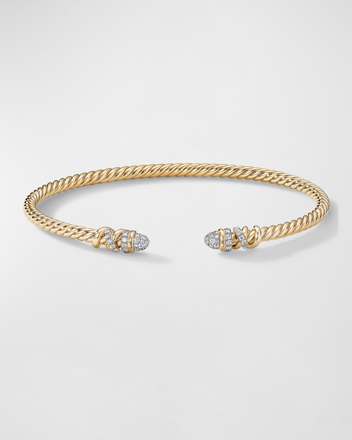 David Yurman Petite Helena Bracelet With Diamonds In 18k Gold, 3mm