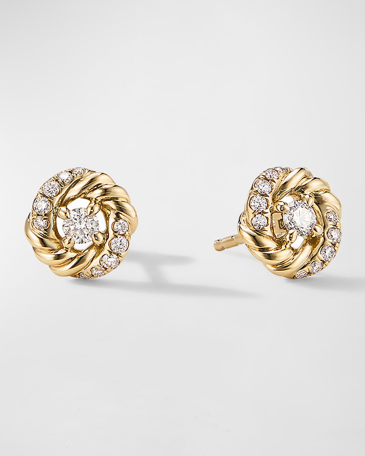David Yurman Petite Infinity Earrings With Diamonds In 18k Gold, 8mm
