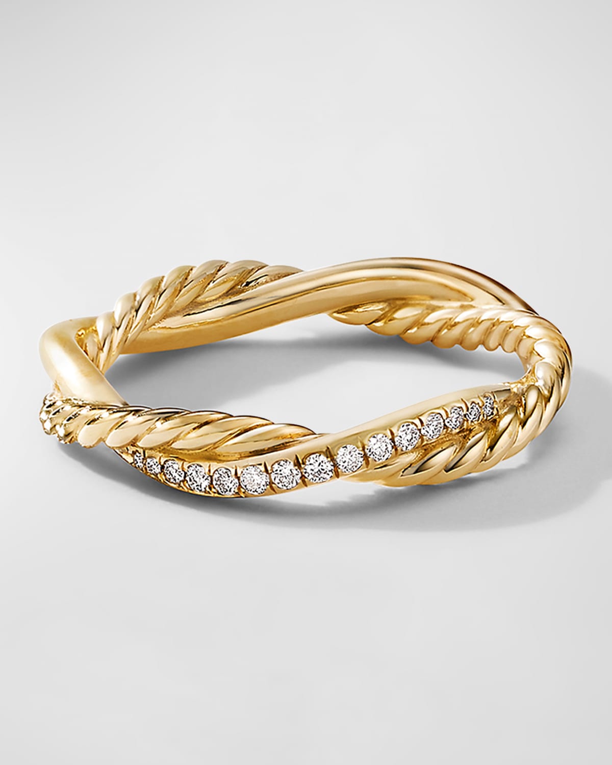 Petite Infinity Band with Diamonds in 18K Gold, 4mm