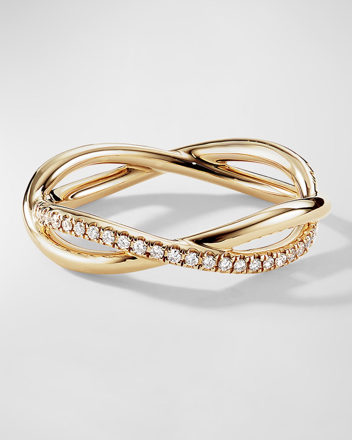 DY Lanai Band Ring with Diamonds in 18K Gold, 4.18mm