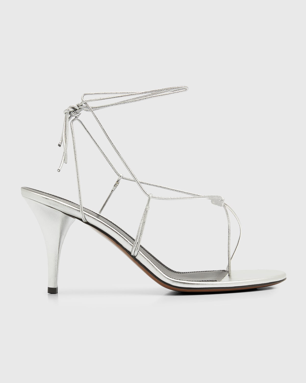 Giena Ankle-Strap Metallic Leather Sandals