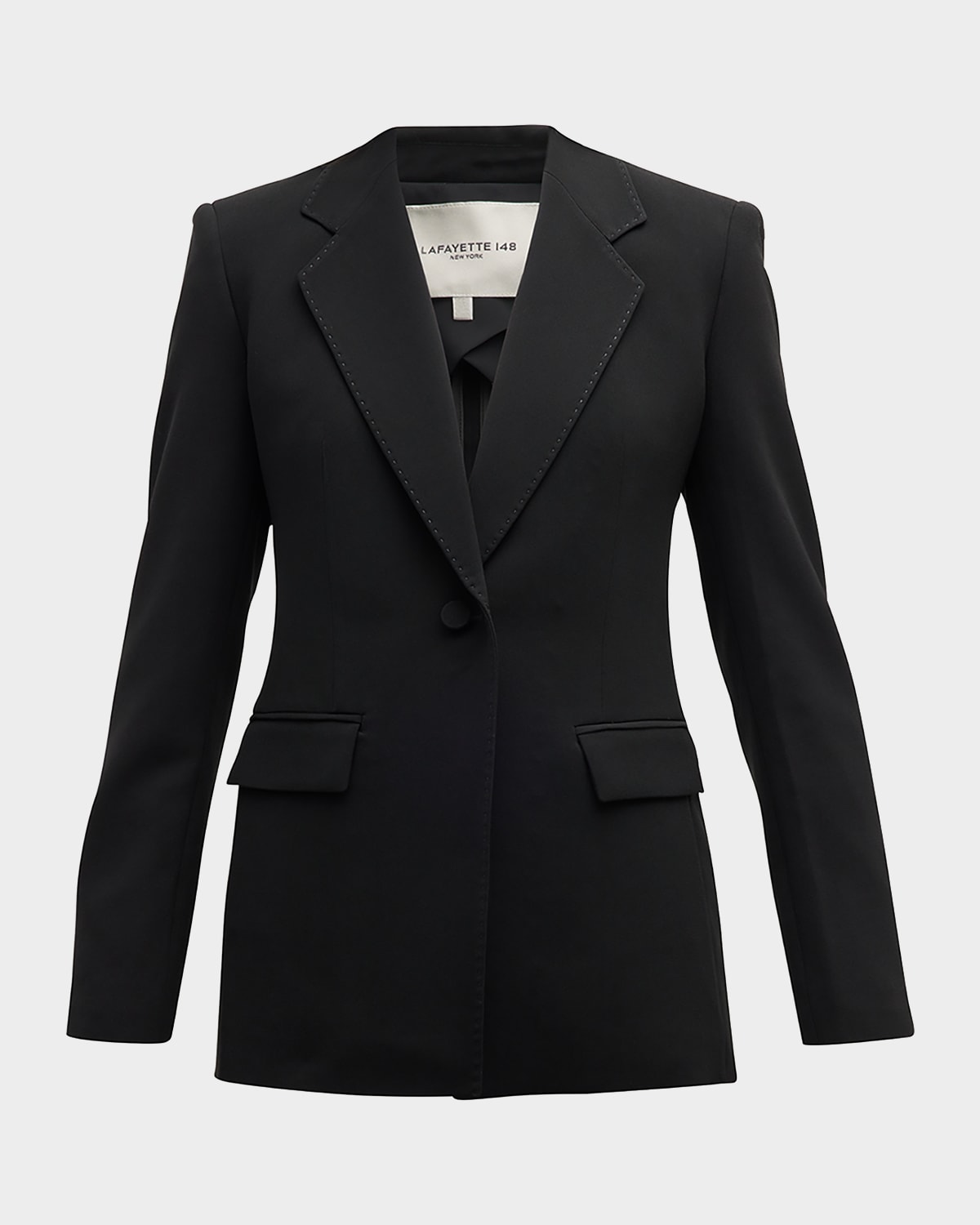 Shop Lafayette 148 Holder Single-button Jacket In Black