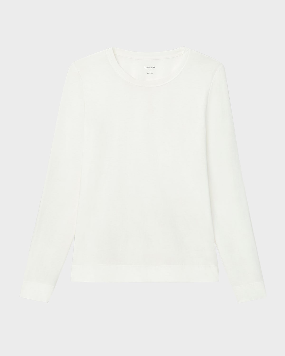 Lafayette 148 Long-sleeve Crewneck Tee In White