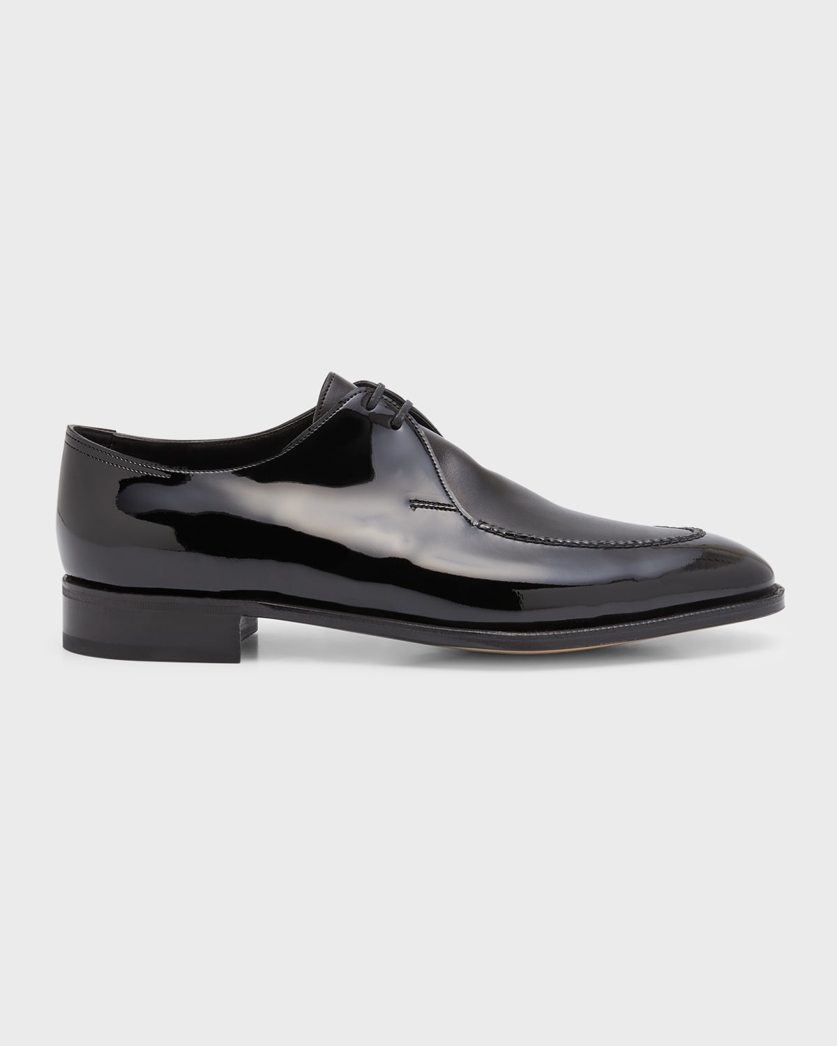 John Lobb Men's Manchester Patent Leather Derby Shoes In Black