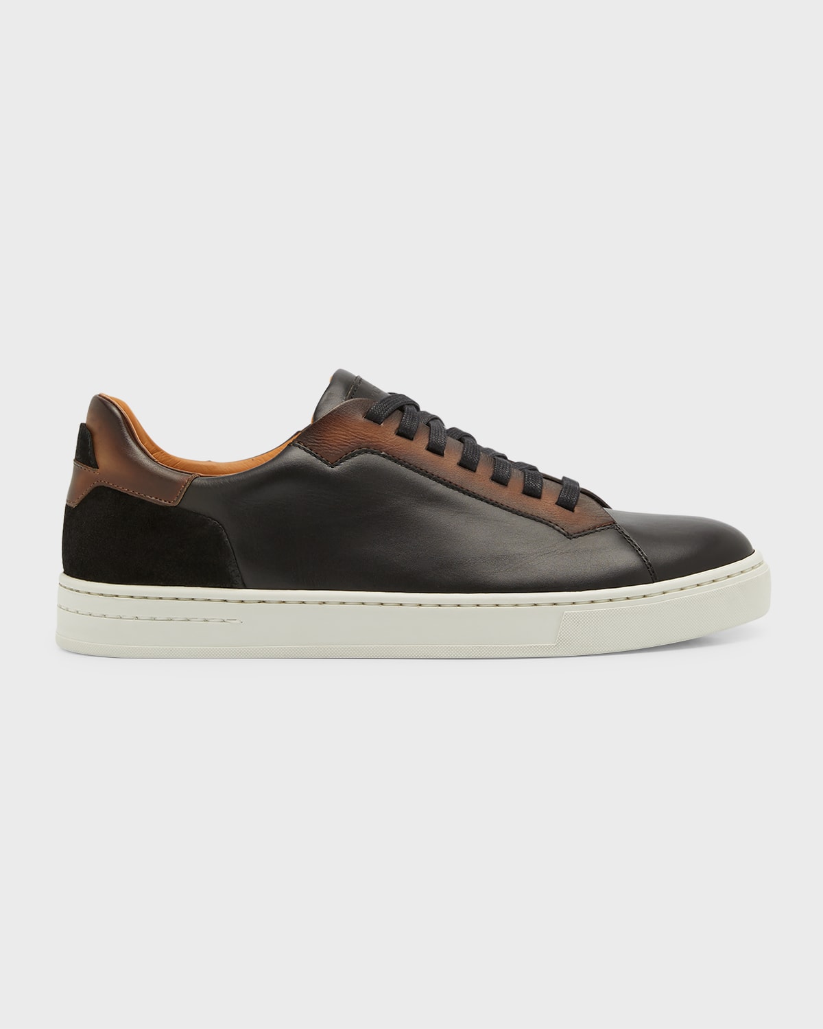 Magnanni Men's Amadeo Bicolor Leather Low-top Sneakers In Black