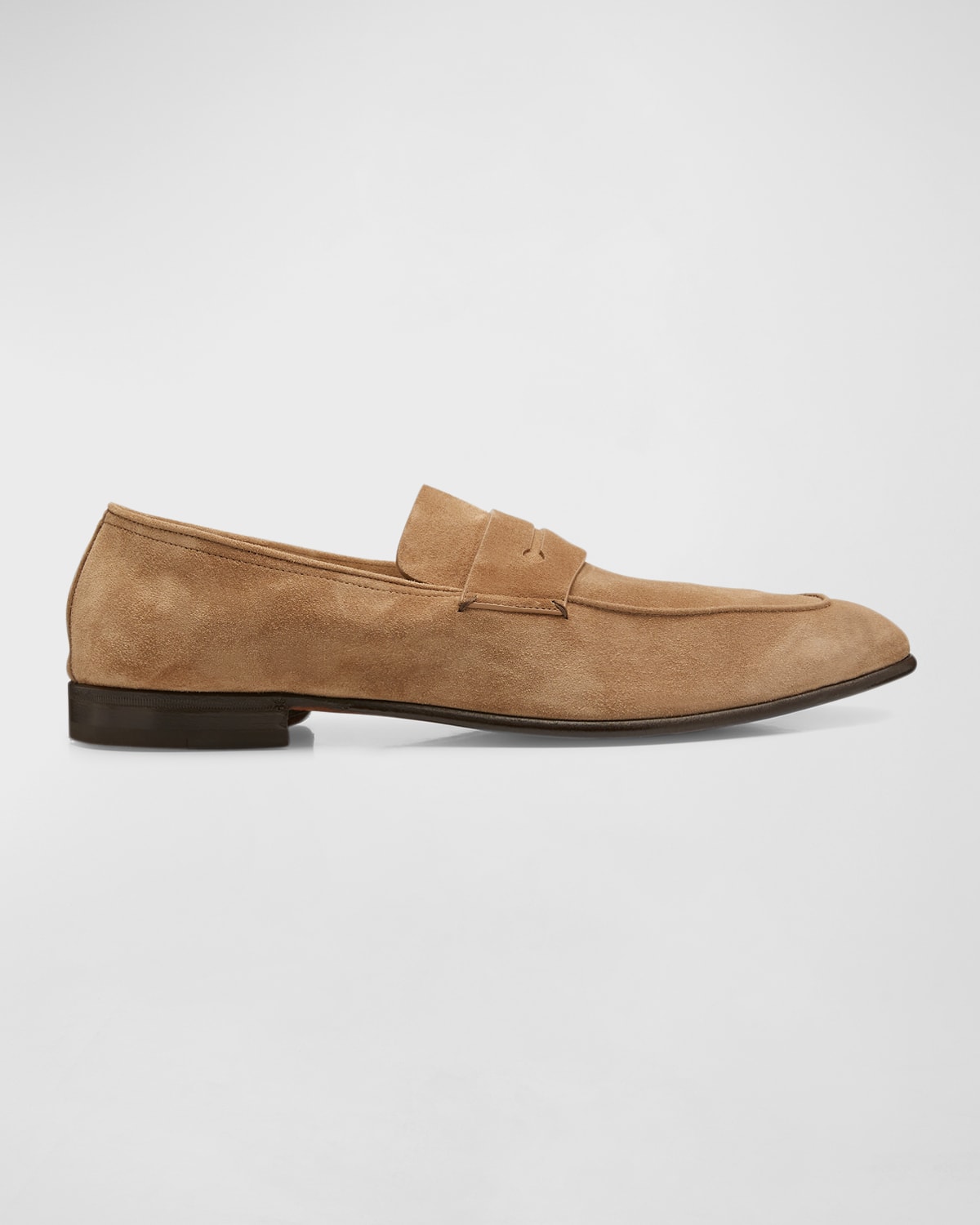 ZEGNA MEN'S SUEDE PENNY LOAFERS