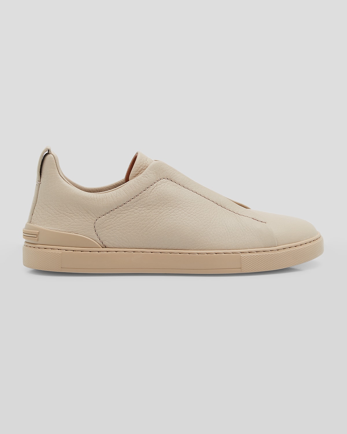 Zegna Man Sneakers Beige Size 12 Leather In Neutral