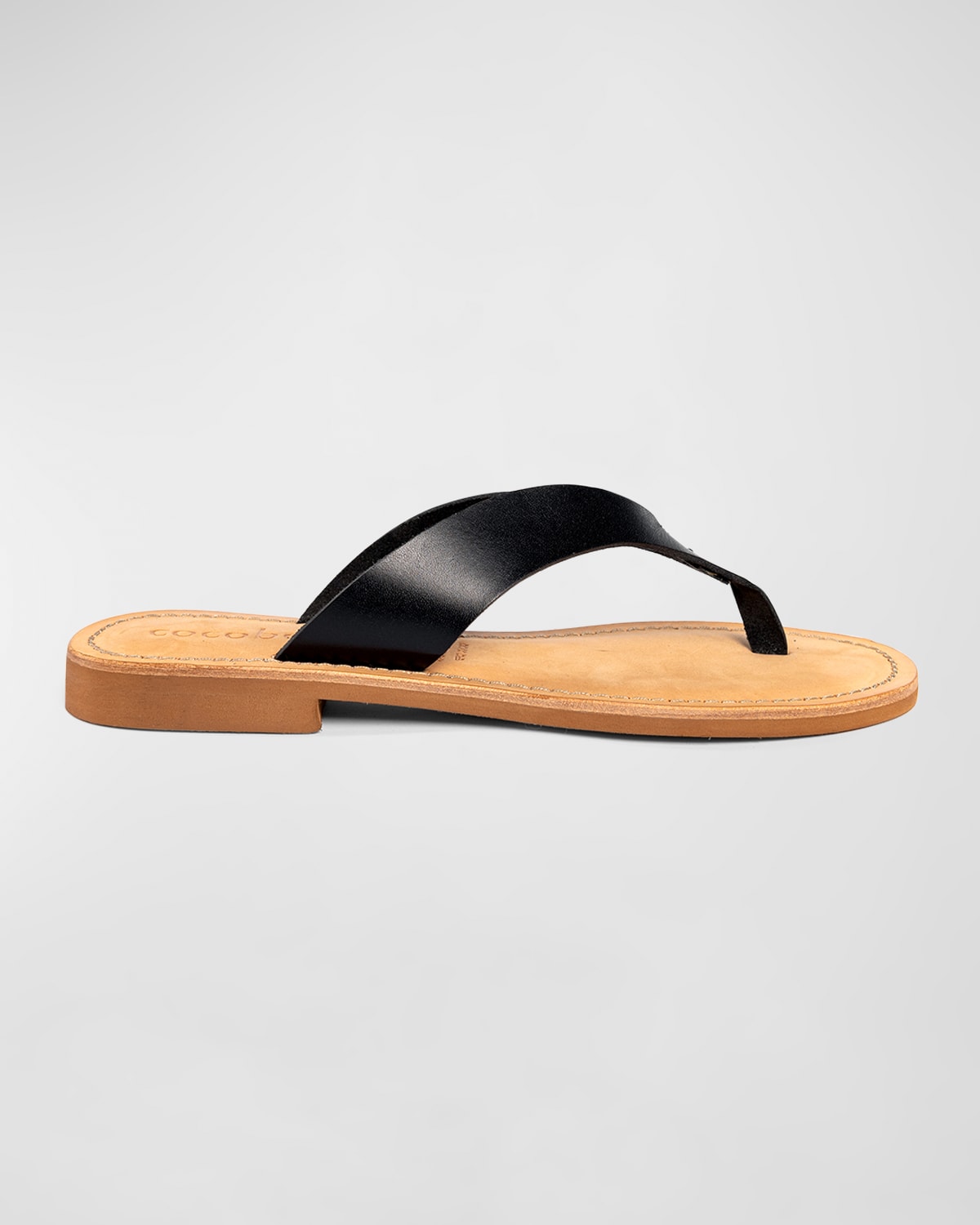 Leather Thongs With Cushioned Insole