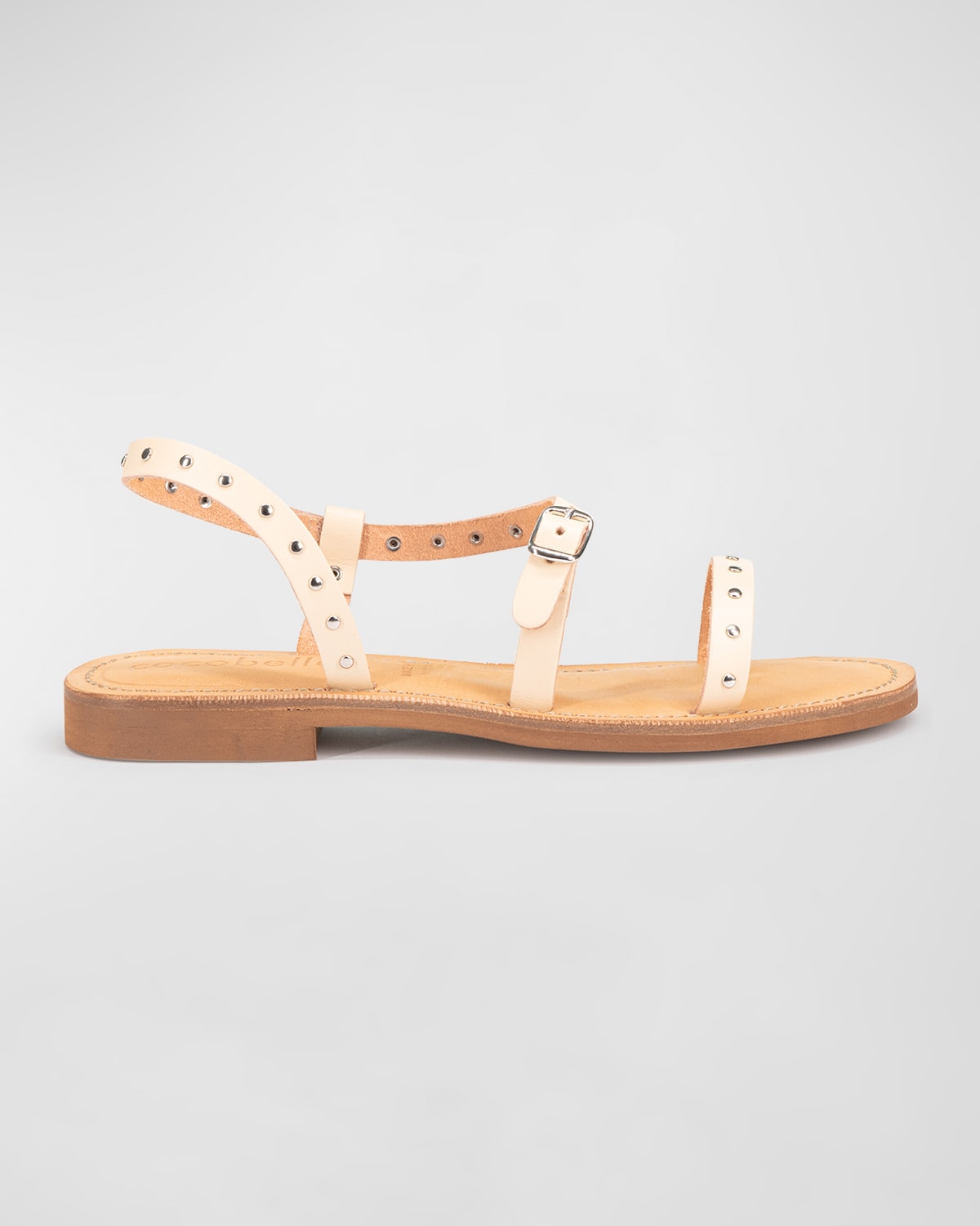 Studded Leather Sandals With Cushioned Insole