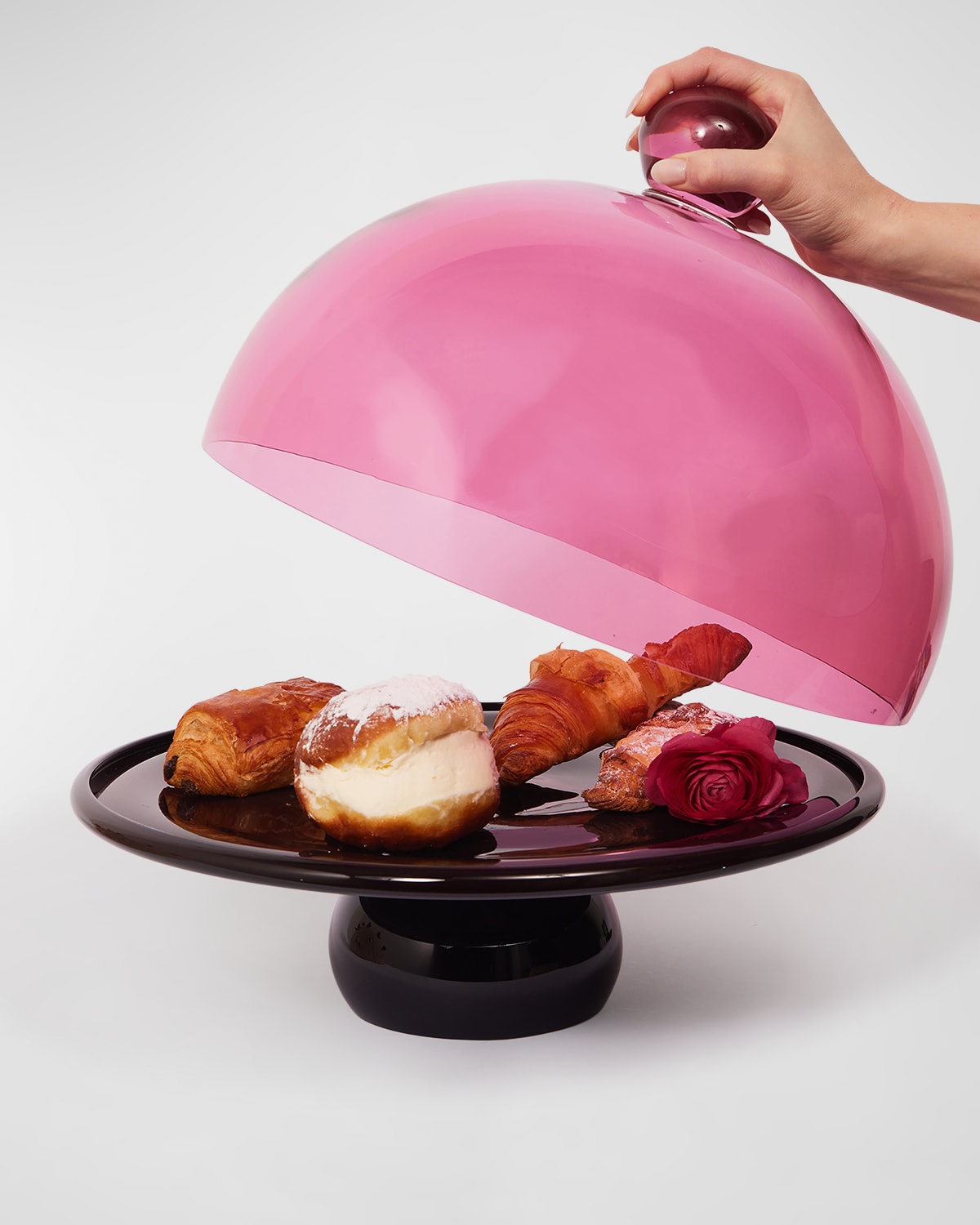 Shop Feyz Studio Cake Stand & Chip And Dip Platter In Pink And Black