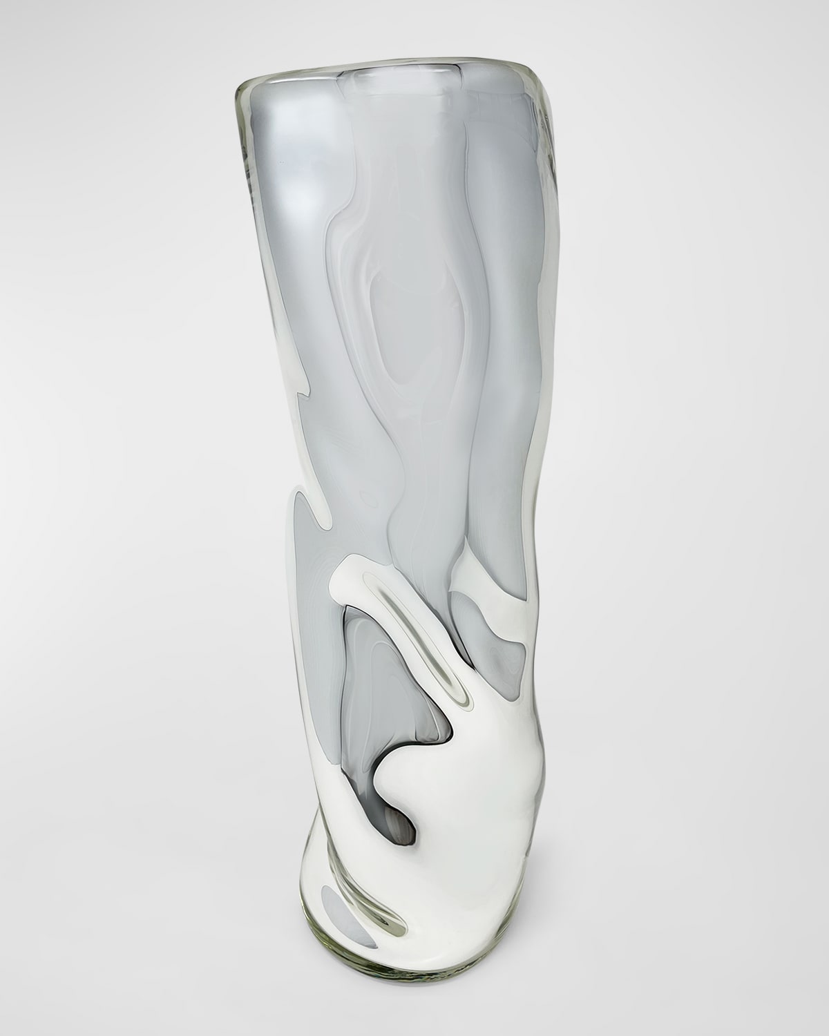 Shop Feyz Studio Wavy Mirrored Vase In Silver Mirrored