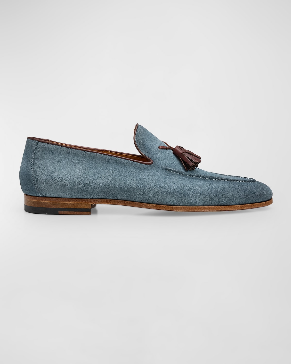 Shop Magnanni Men's Seneca Suede Tassel Loafers In Sky Blue