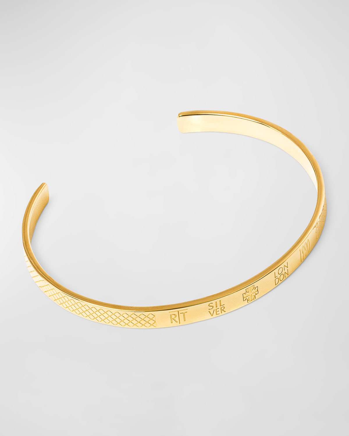 Tateossian Men's Hallmark Bangle Bracelet In Yellow Gold