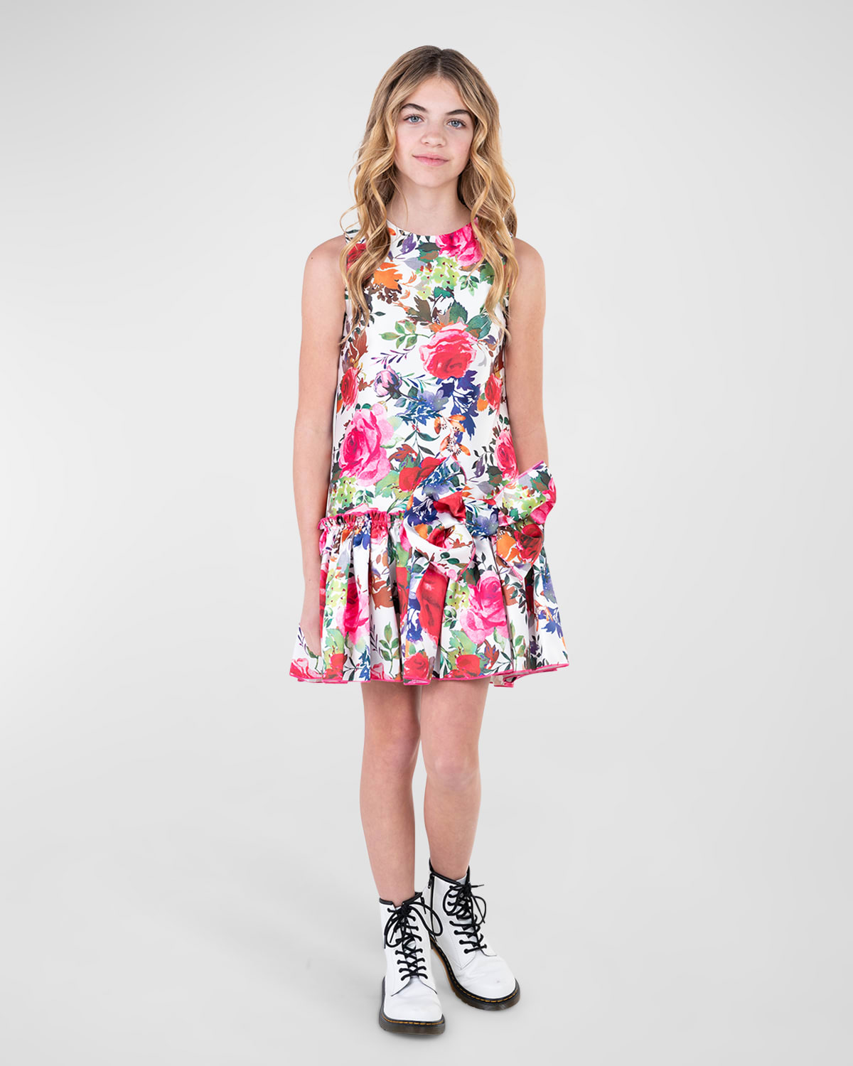 Girl's Jenny Drop-Waist Floral-Print Dress, Size 7-16