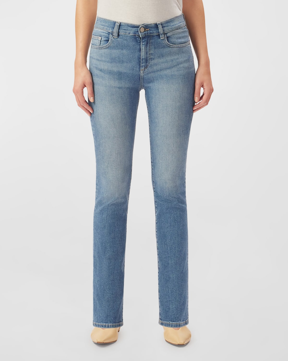 DL Premium Denim Mara Straight Mid-Rise Instasculpt Jeans