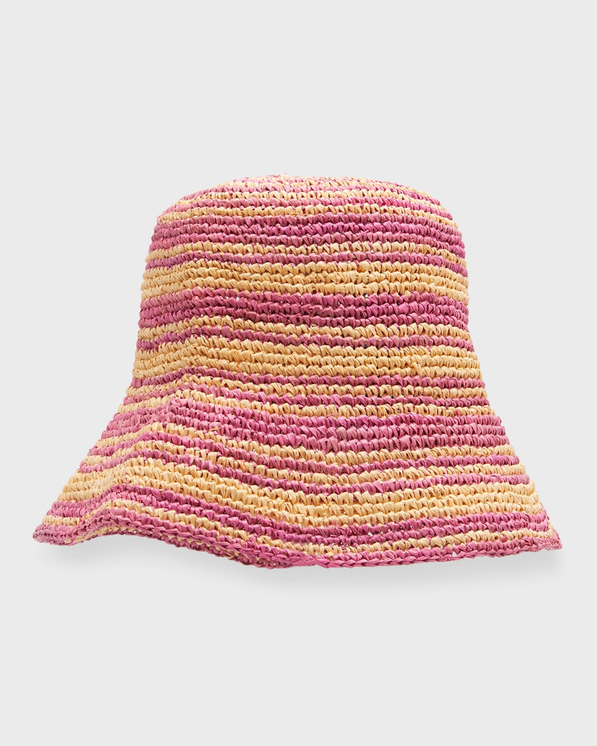 Striped Raffia Cloche Hat