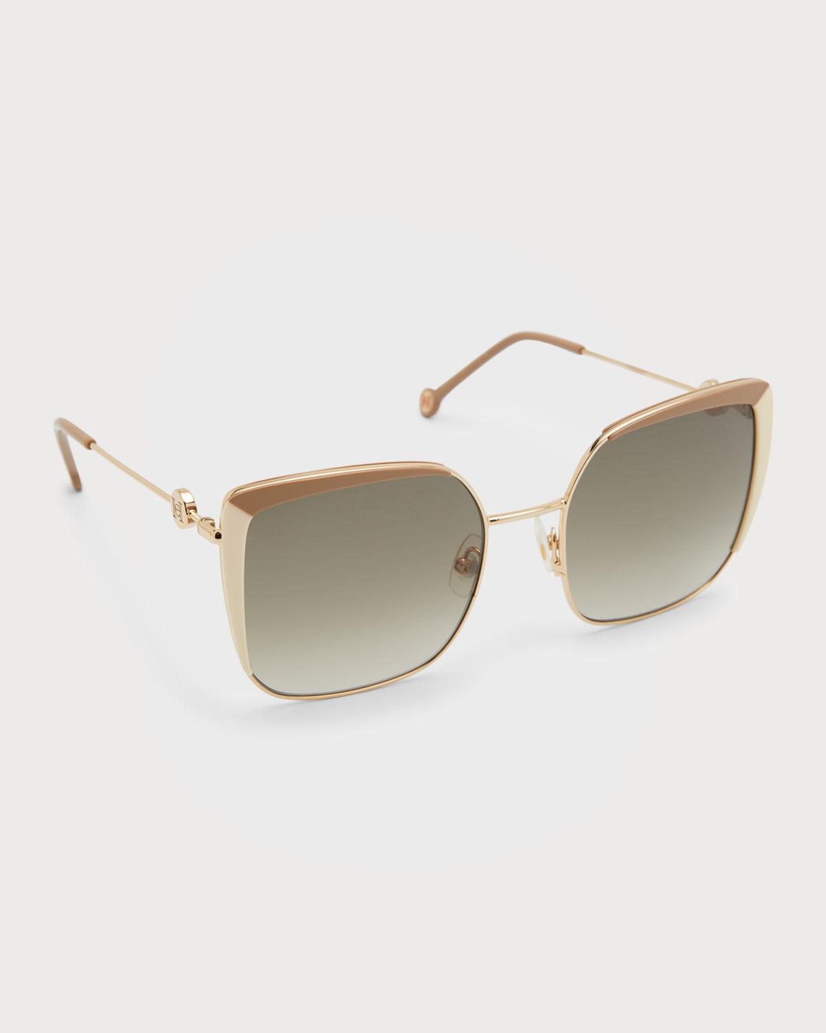 Carolina Herrera 57mm Gradient Cat Eye Sunglasses In Beige Ivory / Brown Gradient