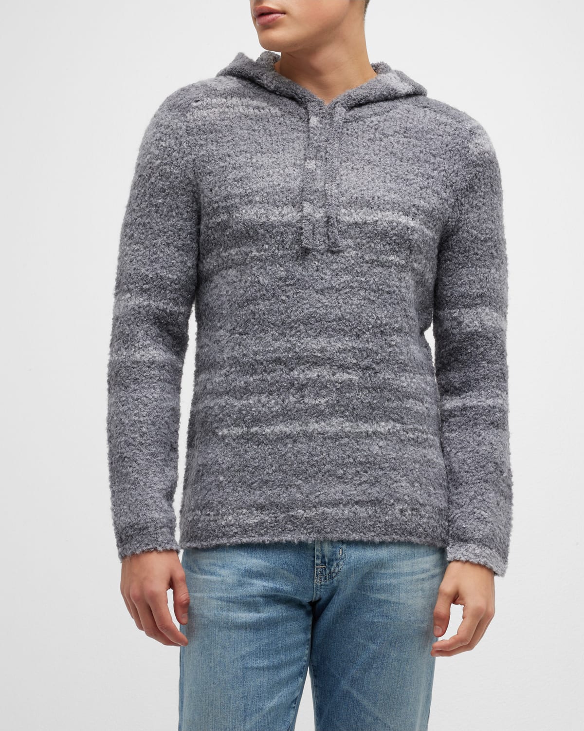 Rails Men's Rollins Striped Boucle Hoodie In Storm | ModeSens