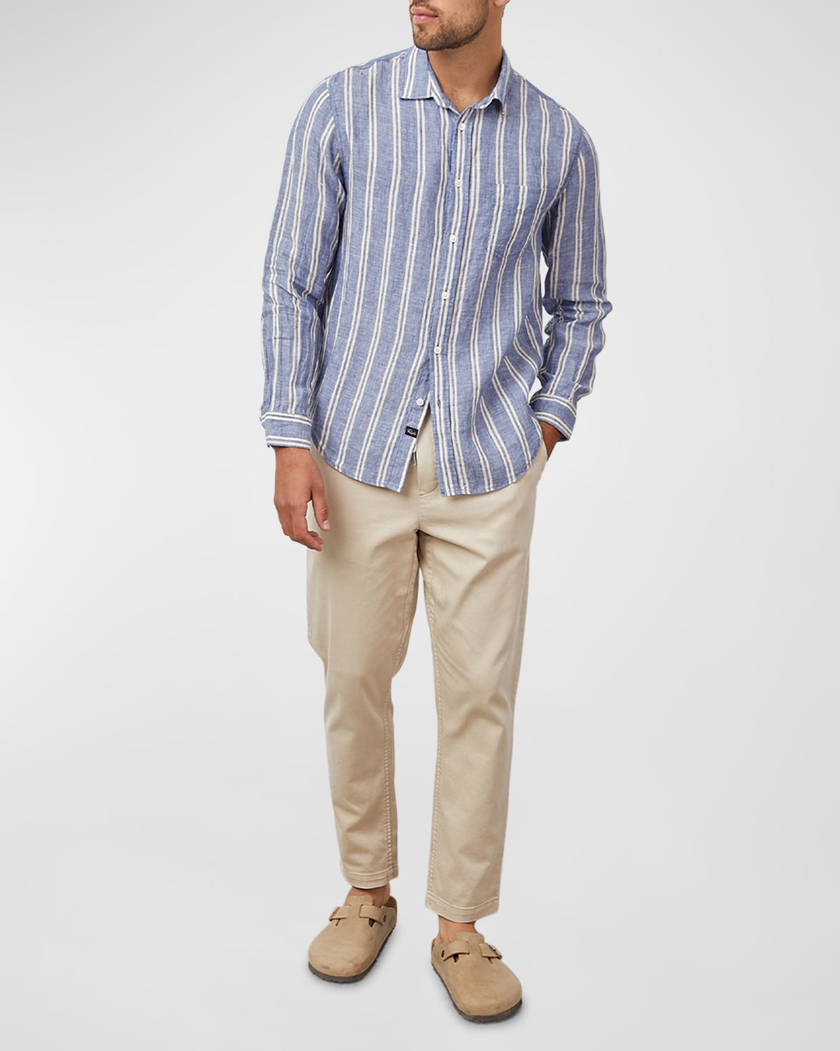 Men's Havana Striped Linen Sport Shirt