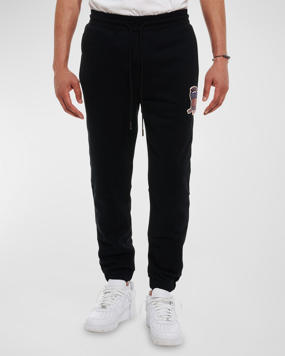 Shop Avirex Men's Icon Fleece Jogger Pants In Black