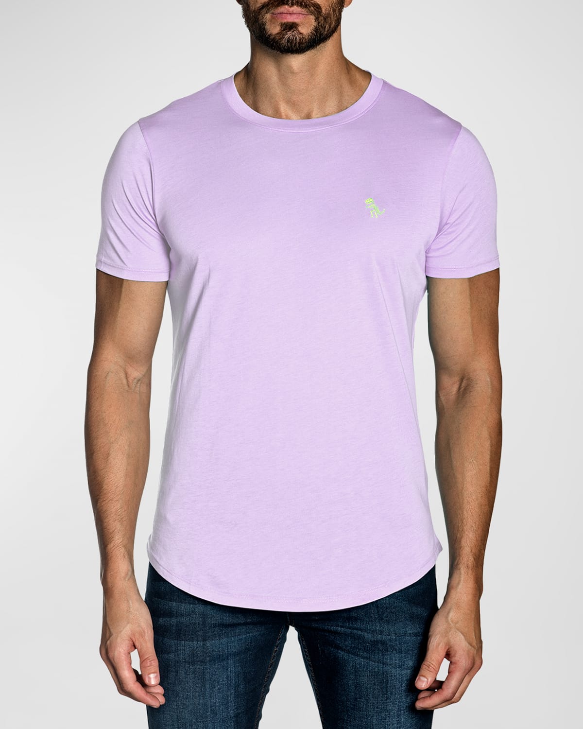 Shop Jared Lang Men's Pima Cotton Crewneck T-shirt In Lavender