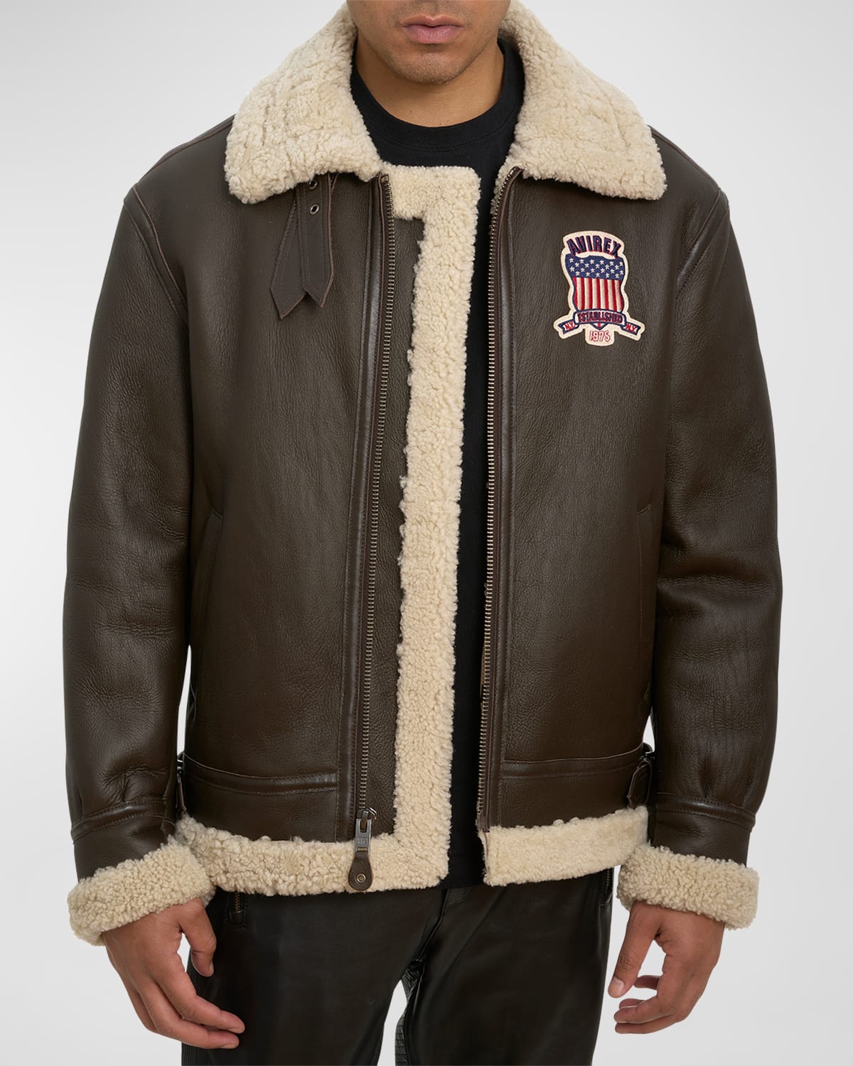 VogeLuxe | Men’s Shearling-Lined Flight Jacket main image 1