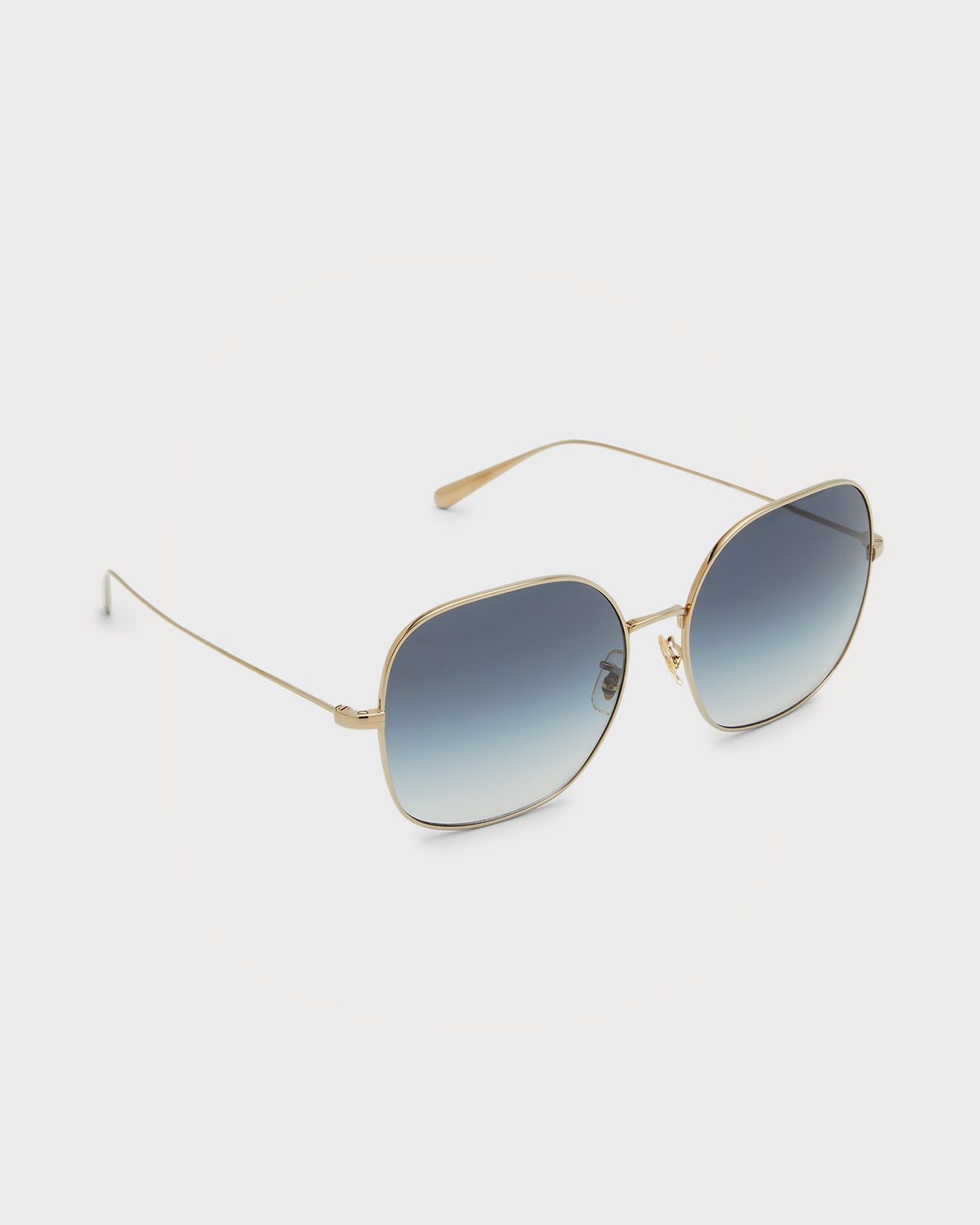 Brunello Cucinelli Square Titanium Sunglasses In Dark Blue