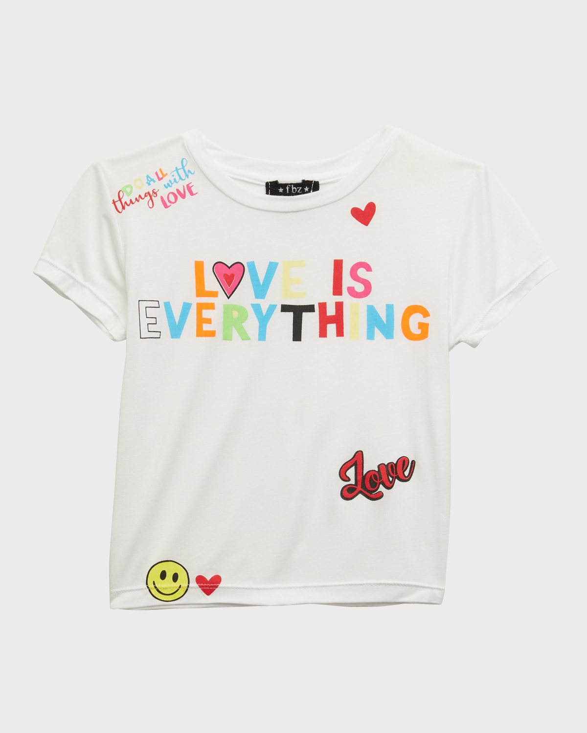 Flowers By Zoe Kids' Girl's Love Is Everything Graphic T-shirt In White