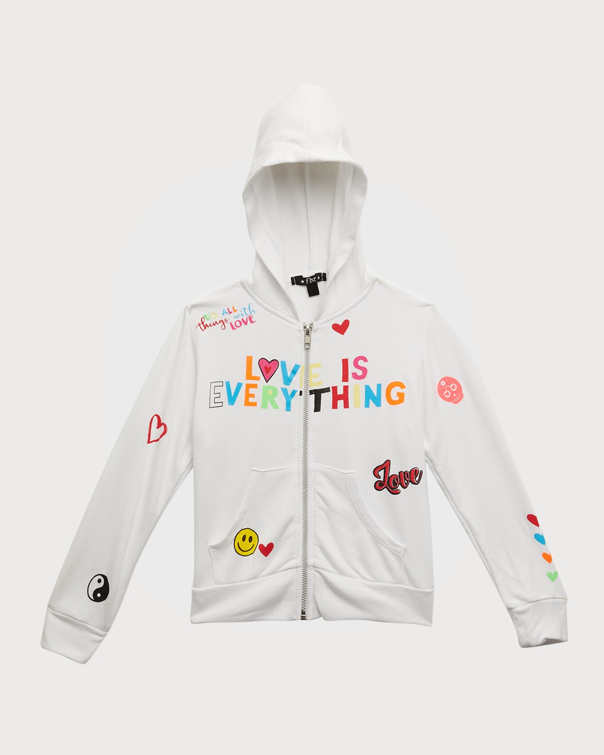 Flowers By Zoe Kids' Girl's Love Is Everything Graphic Hoodie In White