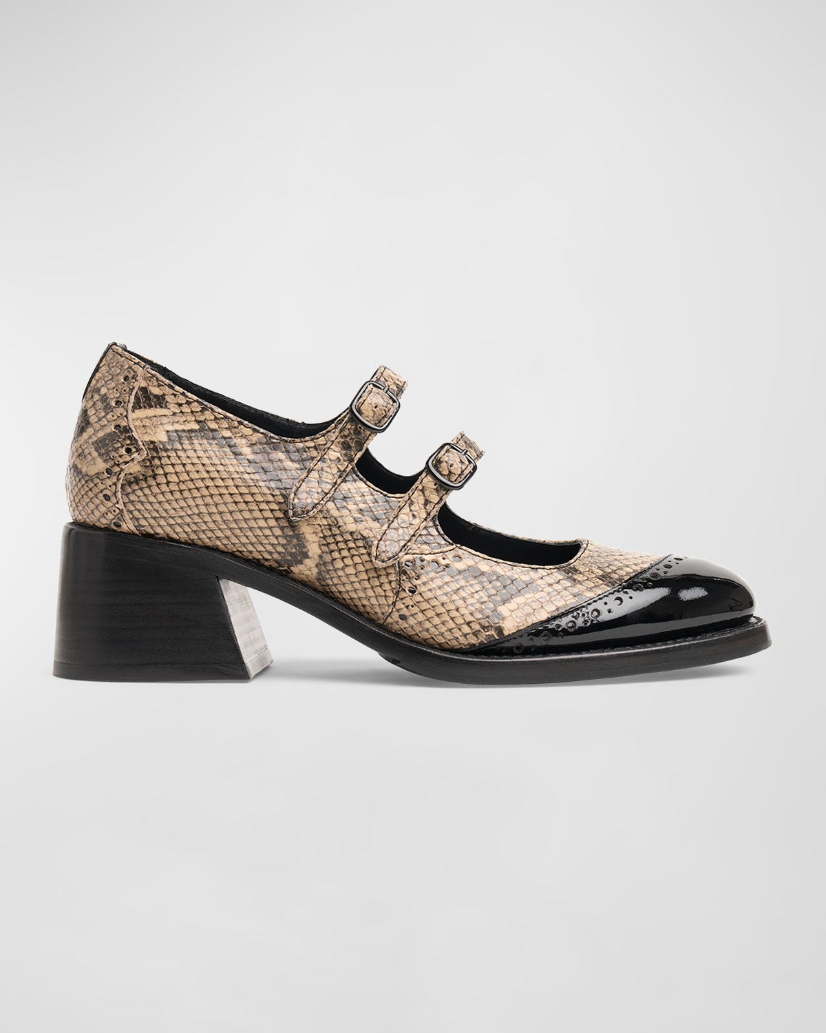 THE OFFICE OF ANGELA SCOTT MISS AMLIE BICOLOR PATENT MARY JANE SHOES 