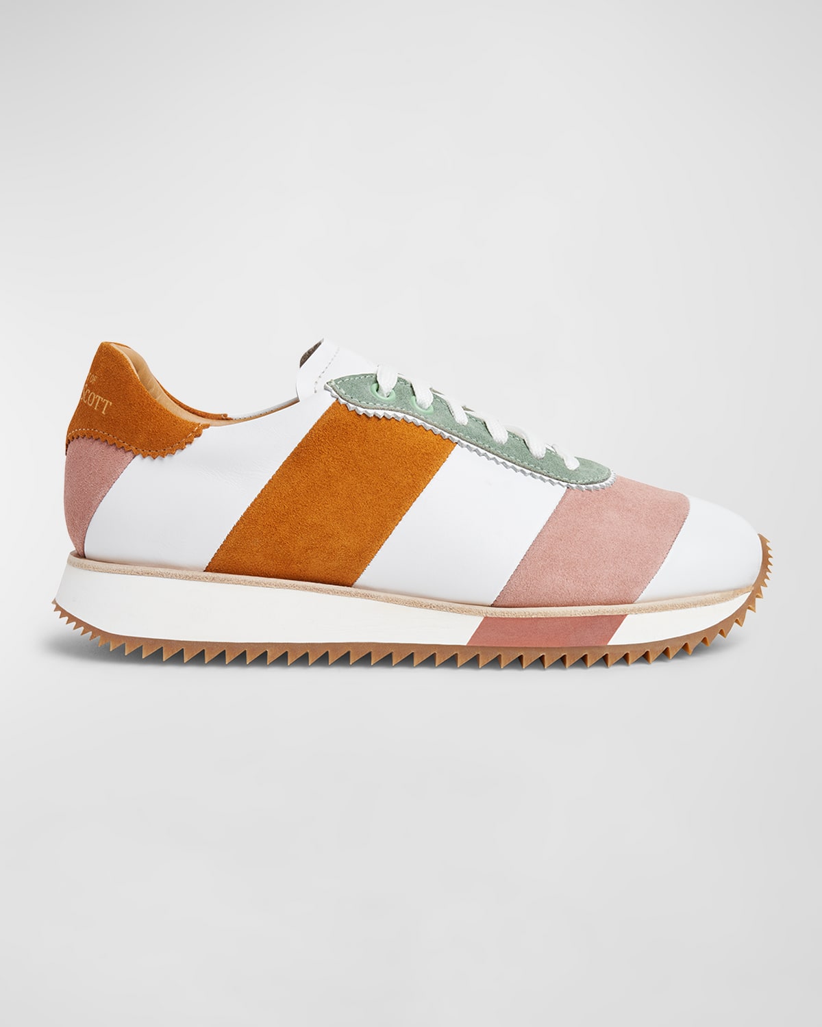The Office Of Angela Scott The Quinn Leather Low-top Sneakers In Colorblock