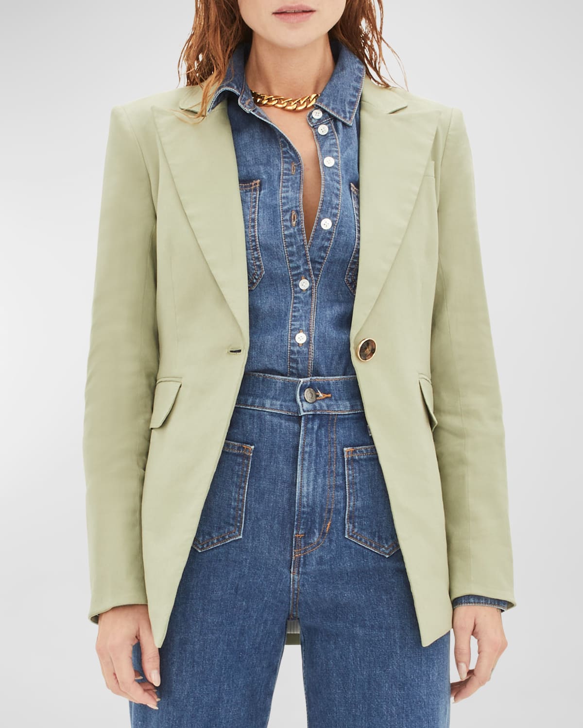 Veronica Beard Sedgwick Dickey Jacket In Washed Sage