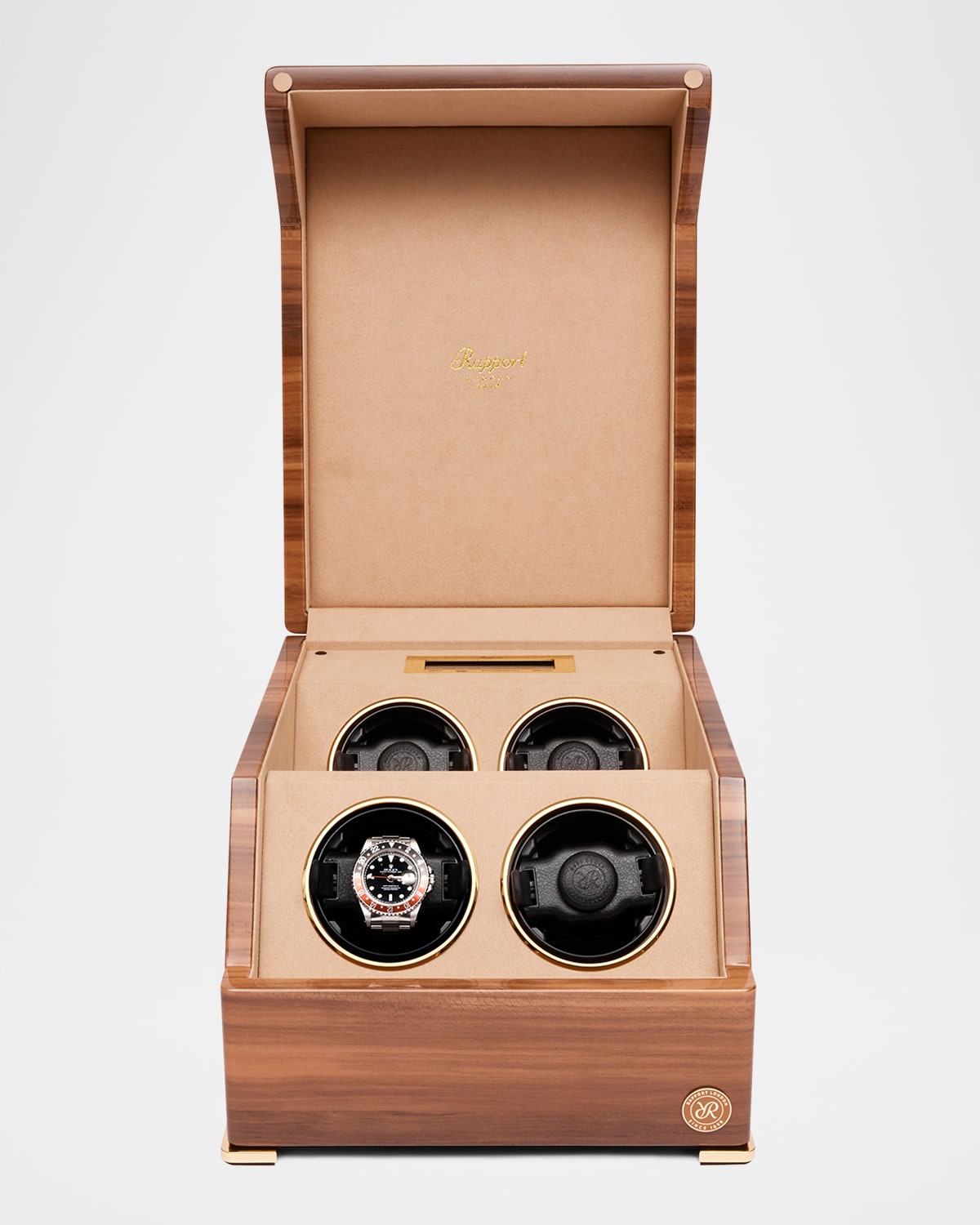 Rapport Perpetua Quad Watch Winder In Walnut