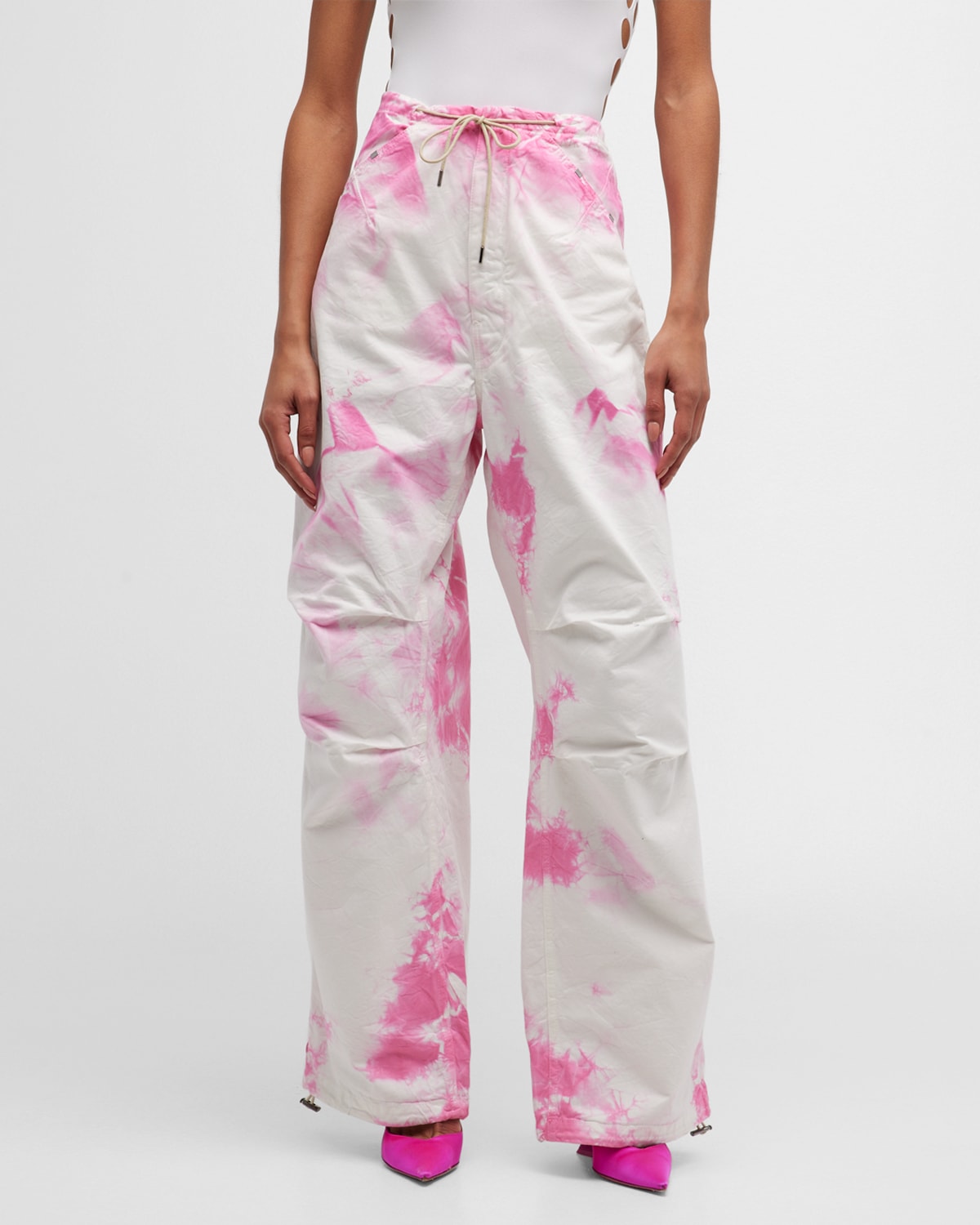 Darkpark Daisy Military Trousers In Pink White